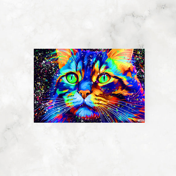 CAT FACE IN RICH COLORS